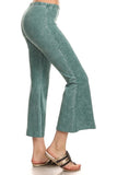 Chatoyant Plus Size Mineral Washed Crop Flare Emerald