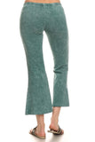 Chatoyant Plus Size Mineral Washed Crop Flare Emerald