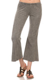 Chatoyant Plus Size Mineral Washed Crop Flare Taupe Grey