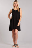 Chatoyant Casual  Tank Dress Black