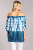 Chatoyant 4 Way Hand Tie Dye Top Teal