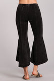 Chatoyant Mineral Wash Cropped Flare Bells Black