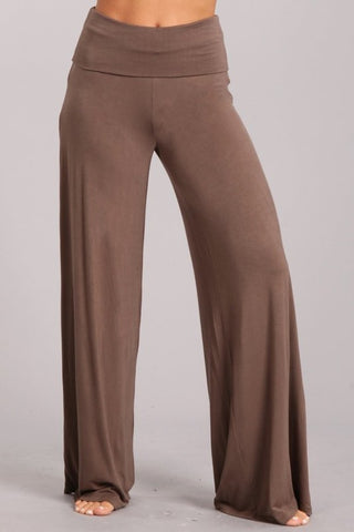 Chatoyant Fold Over Waist Palazzo Pants