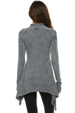 Urban X Mineral Washed Long Sleeve Thermal Tunic Outerwear Charcoal Gray
