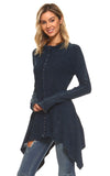 Urban X Mineral Washed Long Sleeve Thermal Tunic Outerwear Midnight Navy