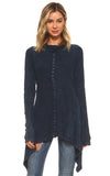Urban X Mineral Washed Long Sleeve Thermal Tunic Outerwear Midnight Navy