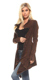 Urban X Mineral Washed Long Sleeve Thermal Tunic Outerwear Rusty Brown