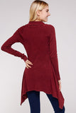 Urban X Mineral Washed Long Sleeve Thermal Tunic Outerwear Burgundy