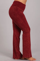 Chatoyant Plus Size Fold Over Waist Yoga Pants Burnt Clay