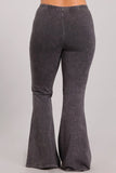 Chatoyant Plus Size Mineral Wash Bell Bottoms Dark Ash Gray
