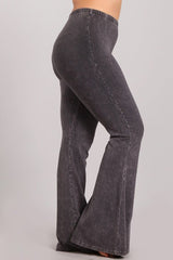Chatoyant Plus Size Mineral Wash Bell Bottoms Dark Ash Gray