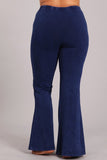 Chatoyant Plus Size Mineral Wash Bell Bottoms Galaxy Blue
