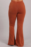 Chatoyant Plus Size Mineral Wash Bell Bottoms Sugar Almond