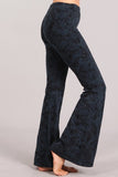 Chatoyant Snake Print Bell Bottoms Charcoal Navy