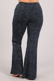 Chatoyant Plus Size Snake Print Bell Bottoms Charcoal Navy