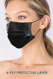 DISPOSABLE MASK 4-LAYER PROTECTION BLACK 20 PACK
