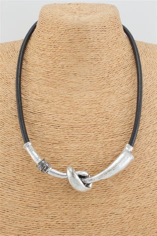 Leather Love Knot Necklace