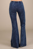 Chatoyant Mineral Wash Bell Bottoms Electric Blue