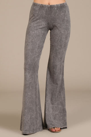 Chatoyant Mineral Wash Bell Bottoms Taupe Gray