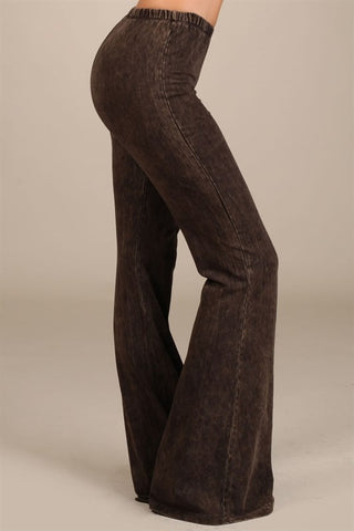 Chatoyant Mineral Wash Bell Bottoms Brown