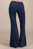 Chatoyant Crochet Side Lace Bell Bottoms Electric Blue
