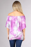 Chatoyant 4 Way Hand Marble Silver and Orchid Tie Dye Top
