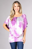 Chatoyant 4 Way Hand Marble Silver and Orchid Tie Dye Top