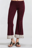 Chatoyant Lace Mineral Washed Crop Flare Burgundy