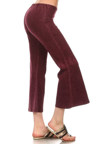 Chatoyant Mineral Washed Crop Flare Burgundy