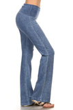 Chatoyant Bootcut Mineral Wash Fold Over Waist Pants Lt. Denim