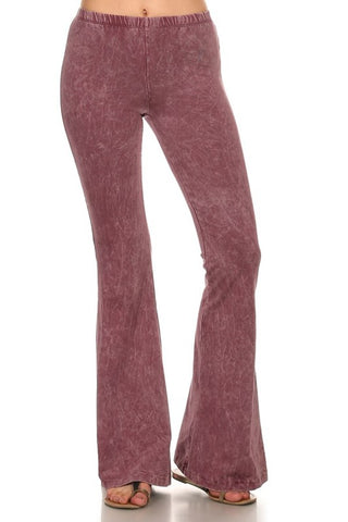 Chatoyant Mineral Wash Bell Bottoms Mauve