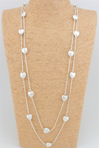 Double Layer Long Heart Necklace