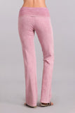 Chatoyant Bootcut Mineral Wash Fold Over Waist Pants Rose Pink