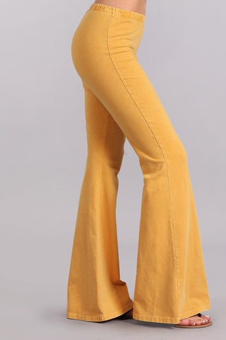 Chatoyant Mineral Wash Bell Bottoms Amber