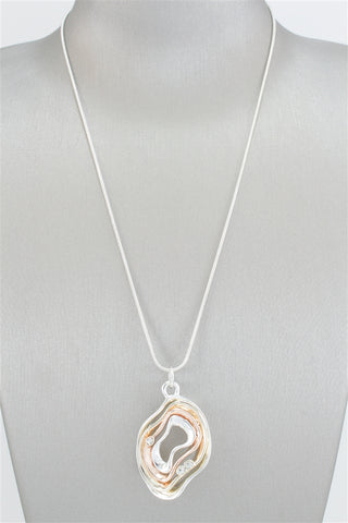 Gold, Rose Gold and Silver Necklace