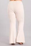 Chatoyant Plus Size Mineral Wash Bell Bottoms Nude