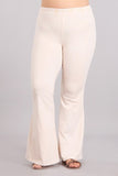 Chatoyant Plus Size Mineral Wash Bell Bottoms Nude