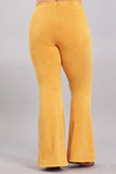 Chatoyant Plus Size Mineral Wash Bell Bottoms Amber