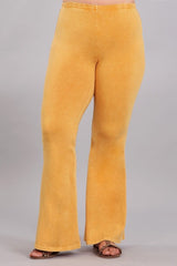 Chatoyant Plus Size Mineral Wash Bell Bottoms Amber