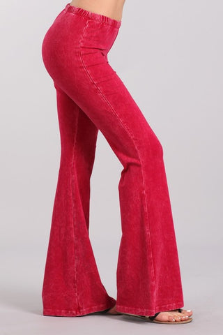 Chatoyant Mineral Wash Bell Bottoms Raspberry