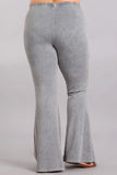 Chatoyant Plus Size Mineral Wash Bell Bottoms Silver