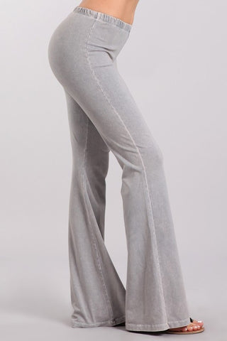 Chatoyant Mineral Wash Bell Bottoms Silver