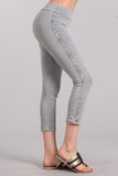 Chatoyant Mineral Wash Side Lace Leggings Silver
