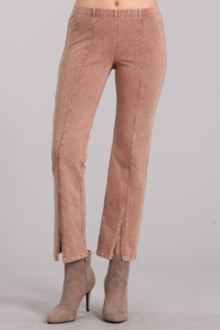 Chatoyant Mineral Wash Cropped Pants Honey Taupe