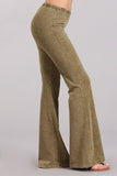 Chatoyant Mineral Wash Bell Bottoms Pale Olive
