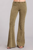 Chatoyant Mineral Wash Bell Bottoms Pale Olive