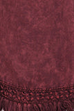 Chatoyant Mineral Wash Ankle Length Crochet Fringe Burgundy