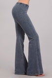 Chatoyant Mineral Wash Bell Bottoms Blue Gray