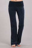 Chatoyant Bootcut Mineral Wash Fold Over Waist Pants Charcoal Navy