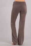 Chatoyant Bootcut Mineral Wash Fold Over Waist Pants Desert Taupe